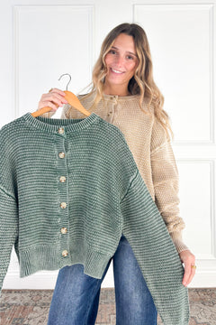 Everyday Texture Button Front Cardigan