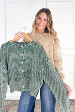 Everyday Texture Button Front Cardigan
