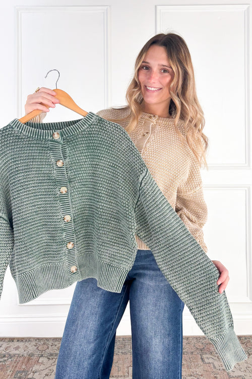 Everyday Texture Button Front Cardigan