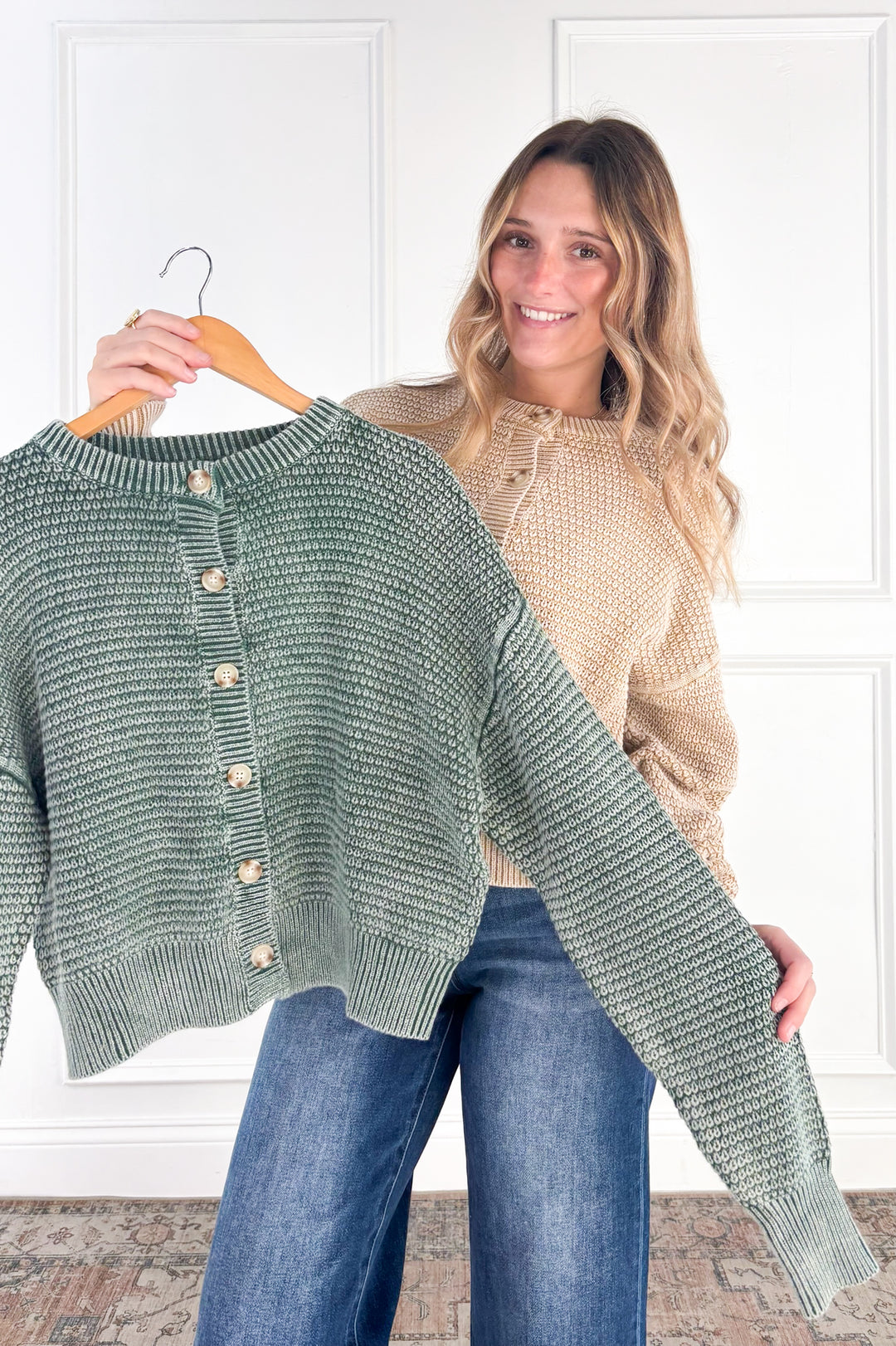 Everyday Texture Button Front Cardigan