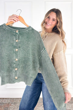 Everyday Texture Button Front Cardigan