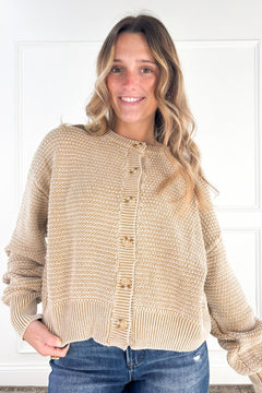 Everyday Texture Button Front Cardigan