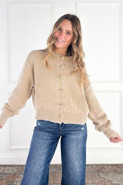 Everyday Texture Button Front Cardigan