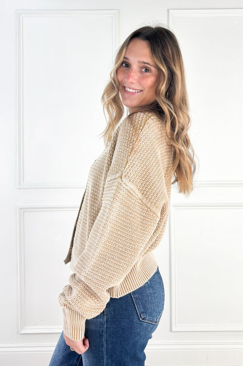 Everyday Texture Button Front Cardigan