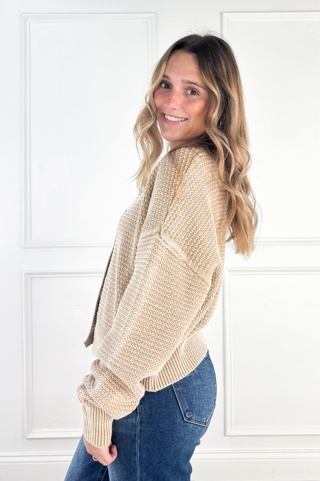 Everyday Texture Button Front Cardigan