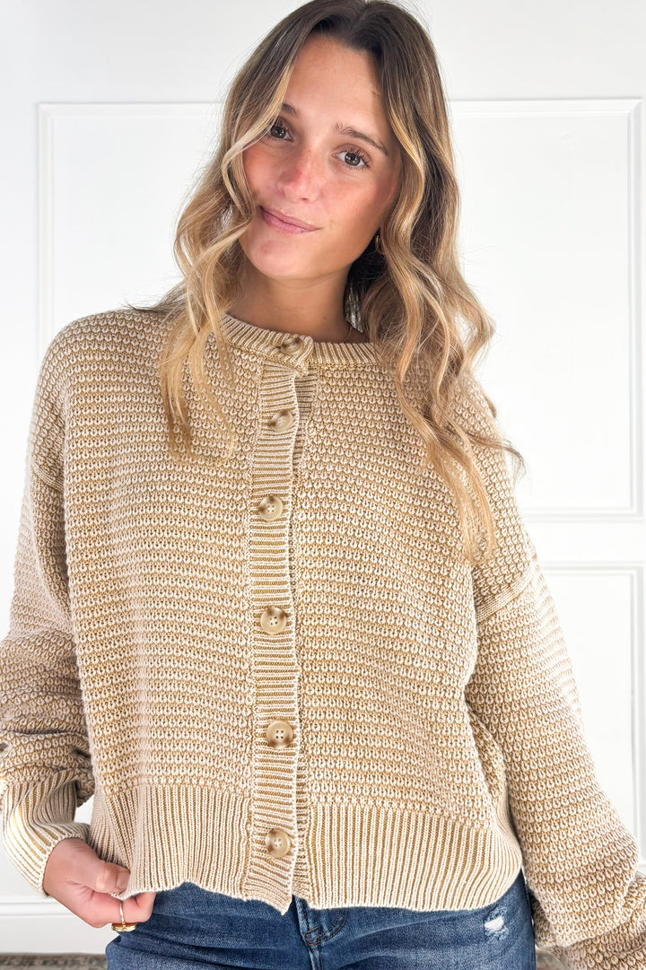 Everyday Texture Button Front Cardigan