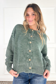 Everyday Texture Button Front Cardigan