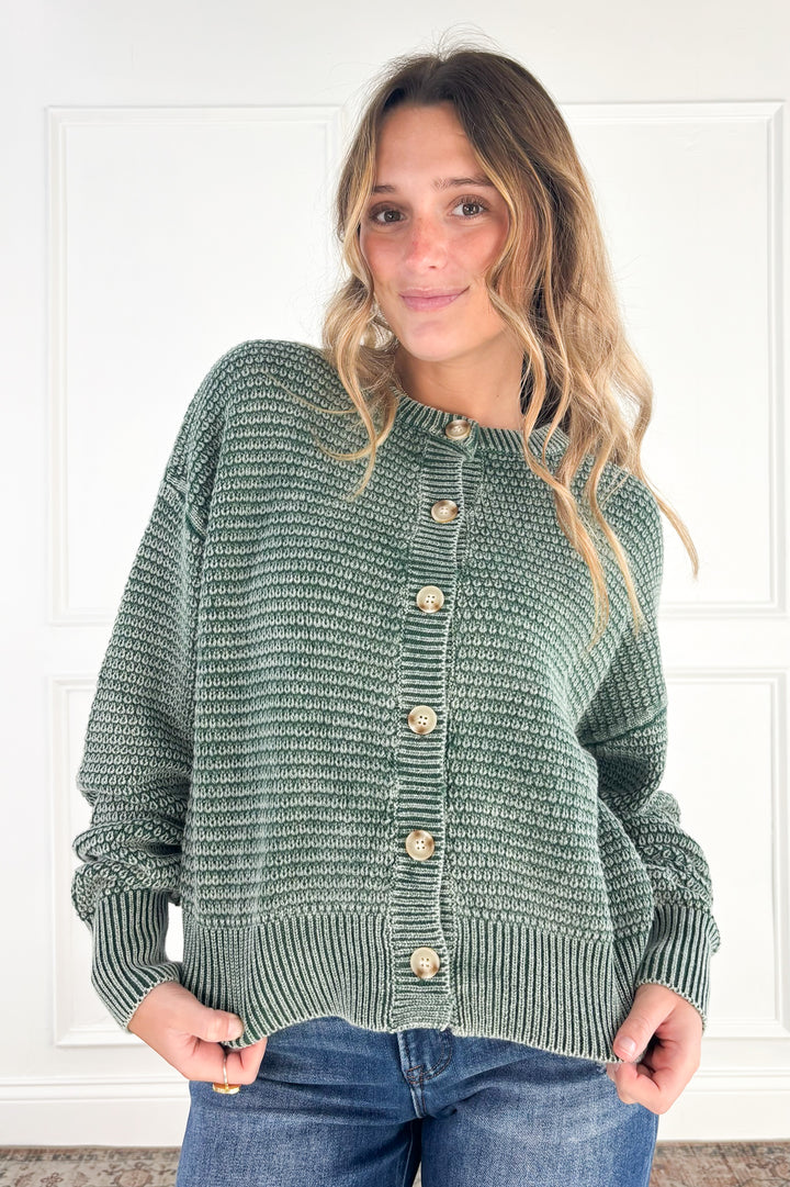 Everyday Texture Button Front Cardigan