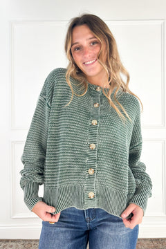 Everyday Texture Button Front Cardigan