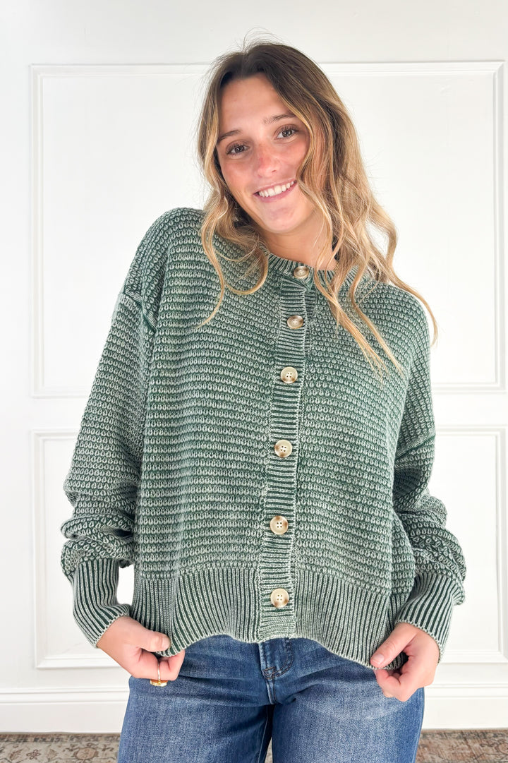 Everyday Texture Button Front Cardigan