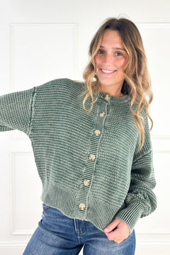 Everyday Texture Button Front Cardigan