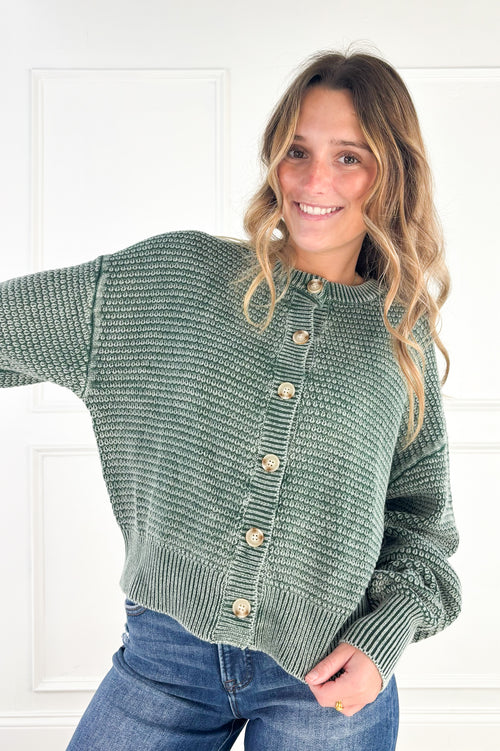 Everyday Texture Button Front Cardigan