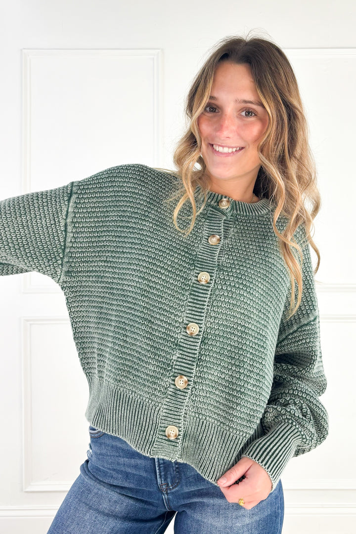 Everyday Texture Button Front Cardigan