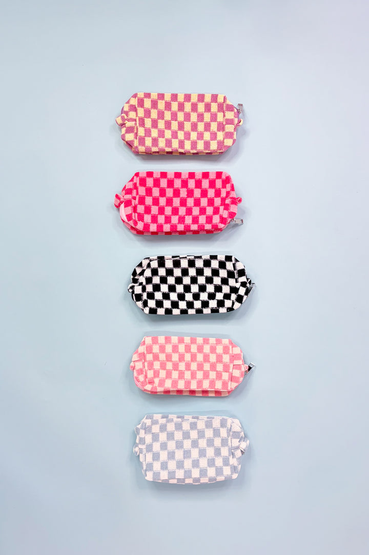 Checkered Makeup Cosmetic Pouch
