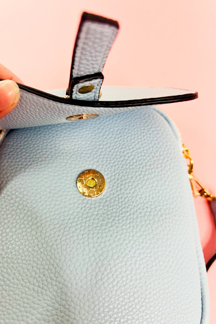 Summer Dual Zip Compartment Crossbody w/ Snap Closure
