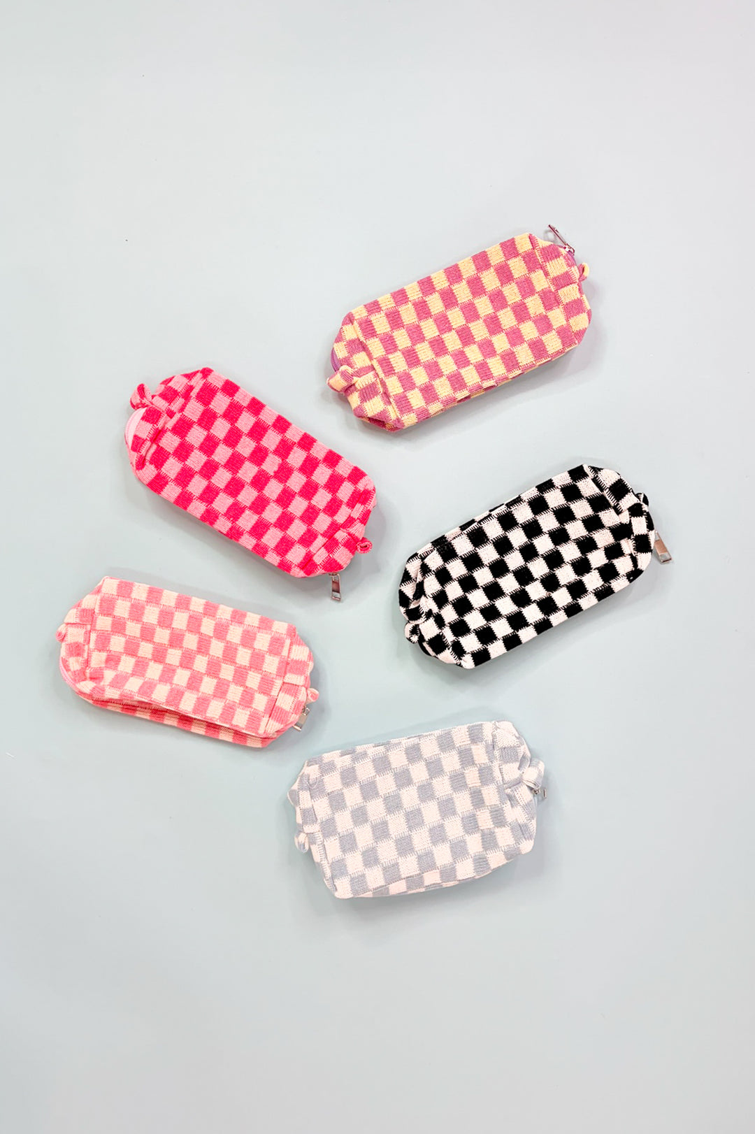 Checkered Makeup Cosmetic Pouch