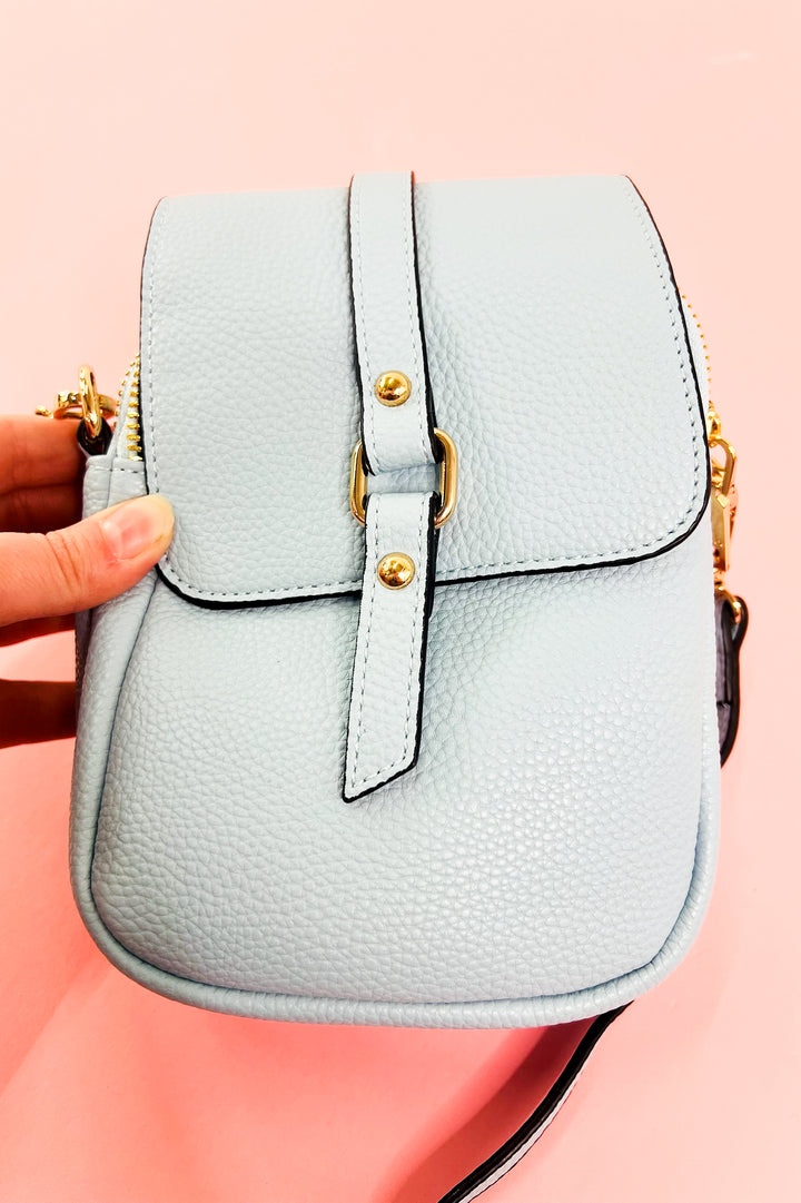 Summer Dual Zip Compartment Crossbody w/ Snap Closure