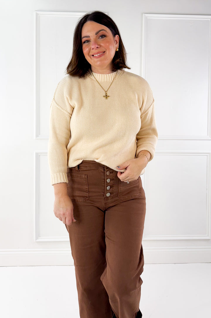 Oversized Ribbed Edge Sweater