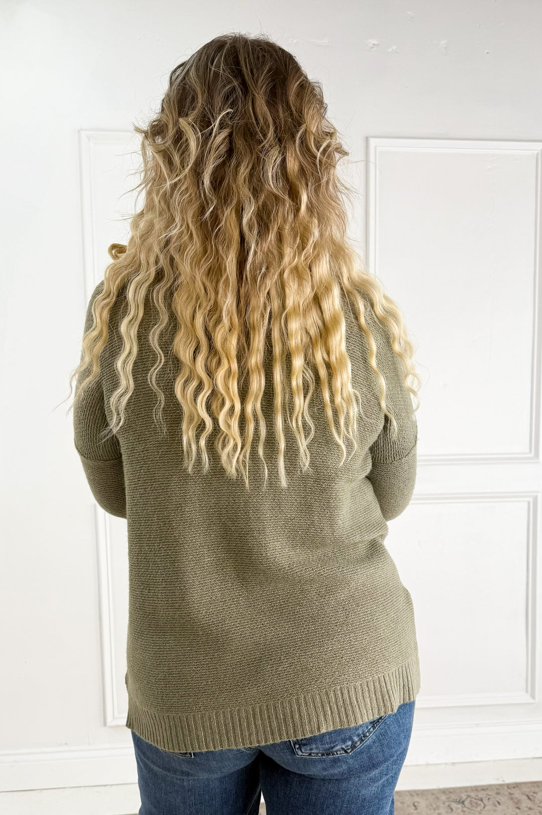 Mock Neck Long Sleeve Marled Boxy Pullover Sweater