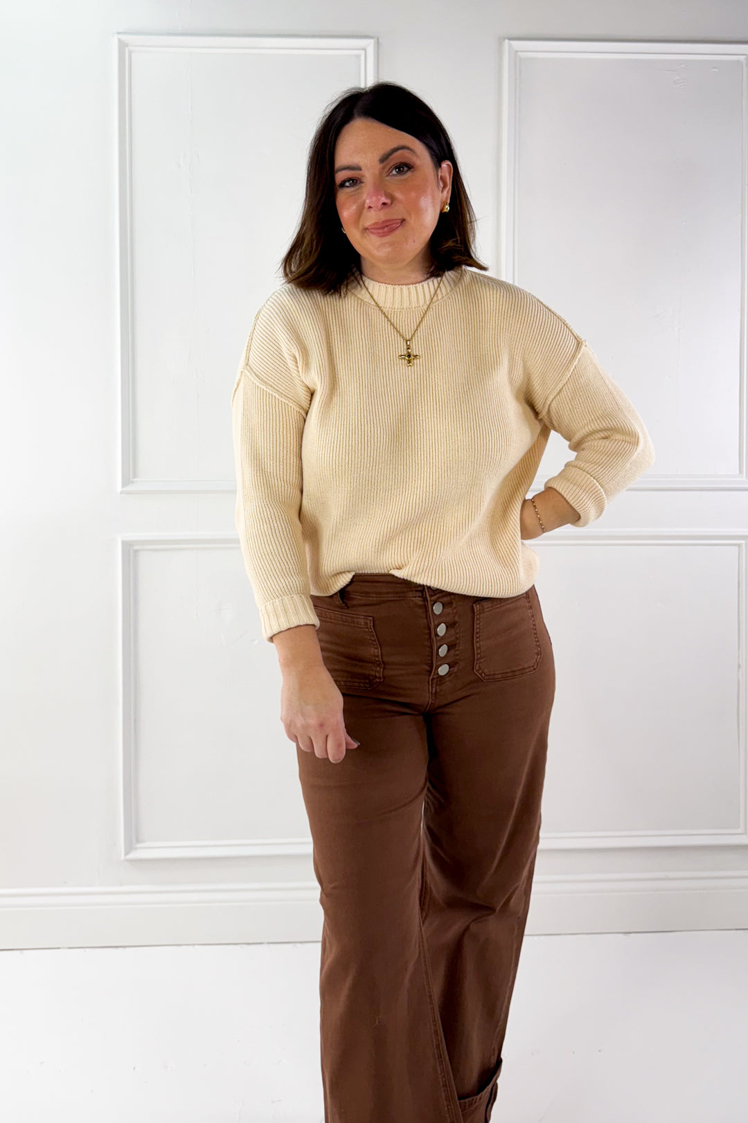 Oversized Ribbed Edge Sweater