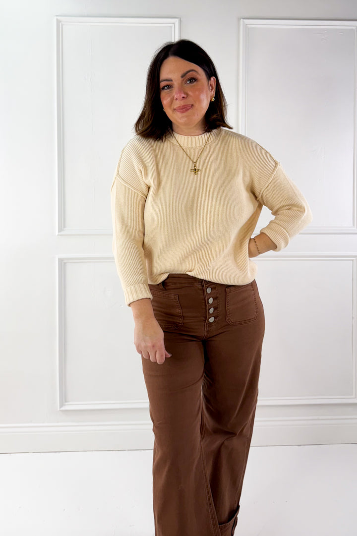 Oversized Ribbed Edge Sweater