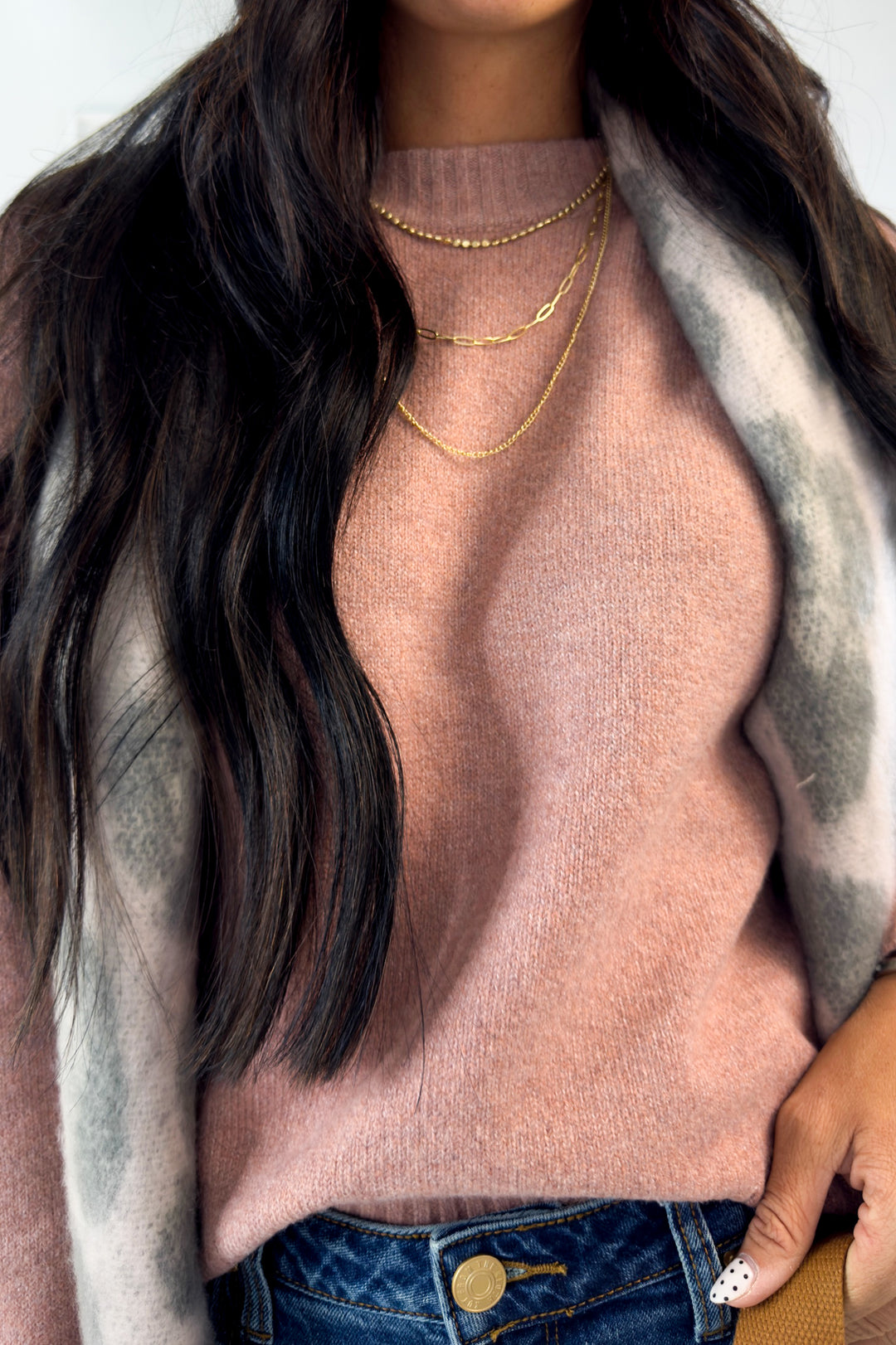 Wool Blend Classic Crewneck Sweater Top