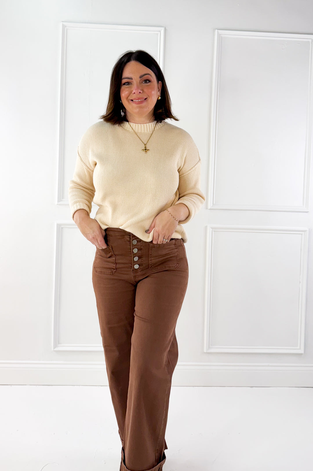 Oversized Ribbed Edge Sweater