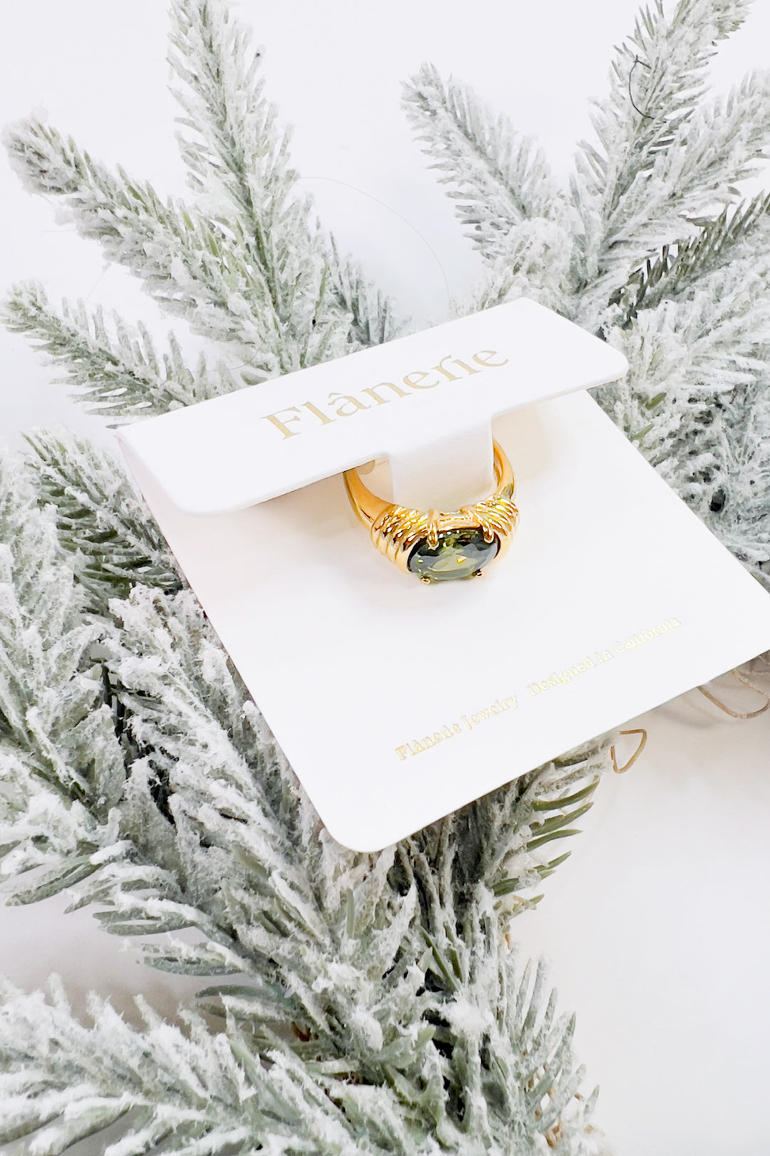 Rhinestone Non-Tarnish 18K Gold Ring