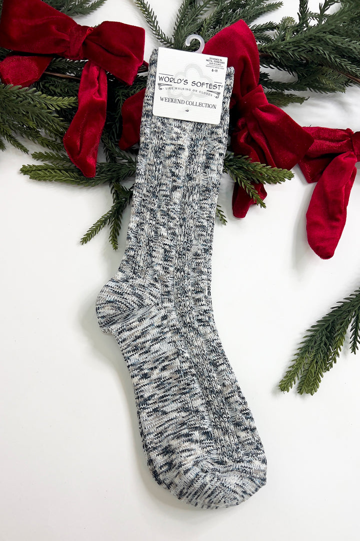 Weekend Light Weight Cable Crew Socks