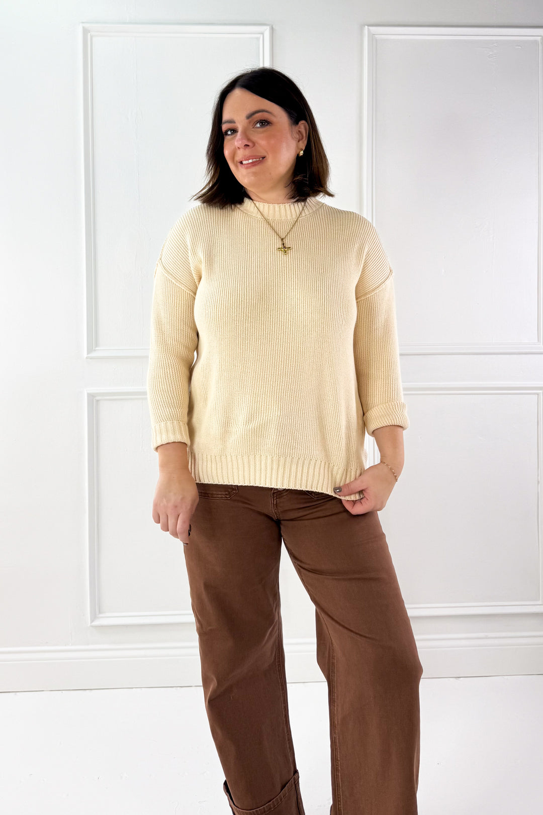 Oversized Ribbed Edge Sweater