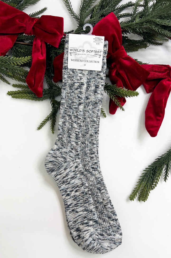 Weekend Light Weight Cable Crew Socks