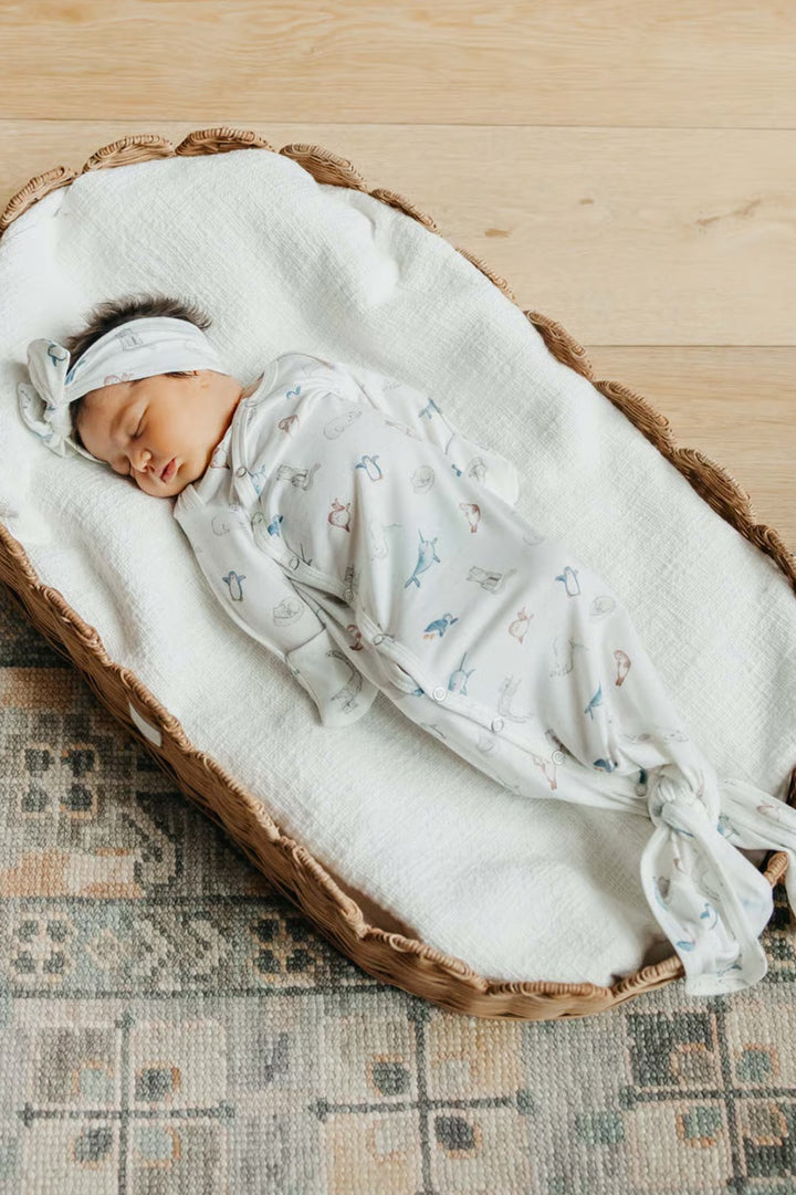 Arctic Wonder Newborn Knotted Gown | Copper Pearl