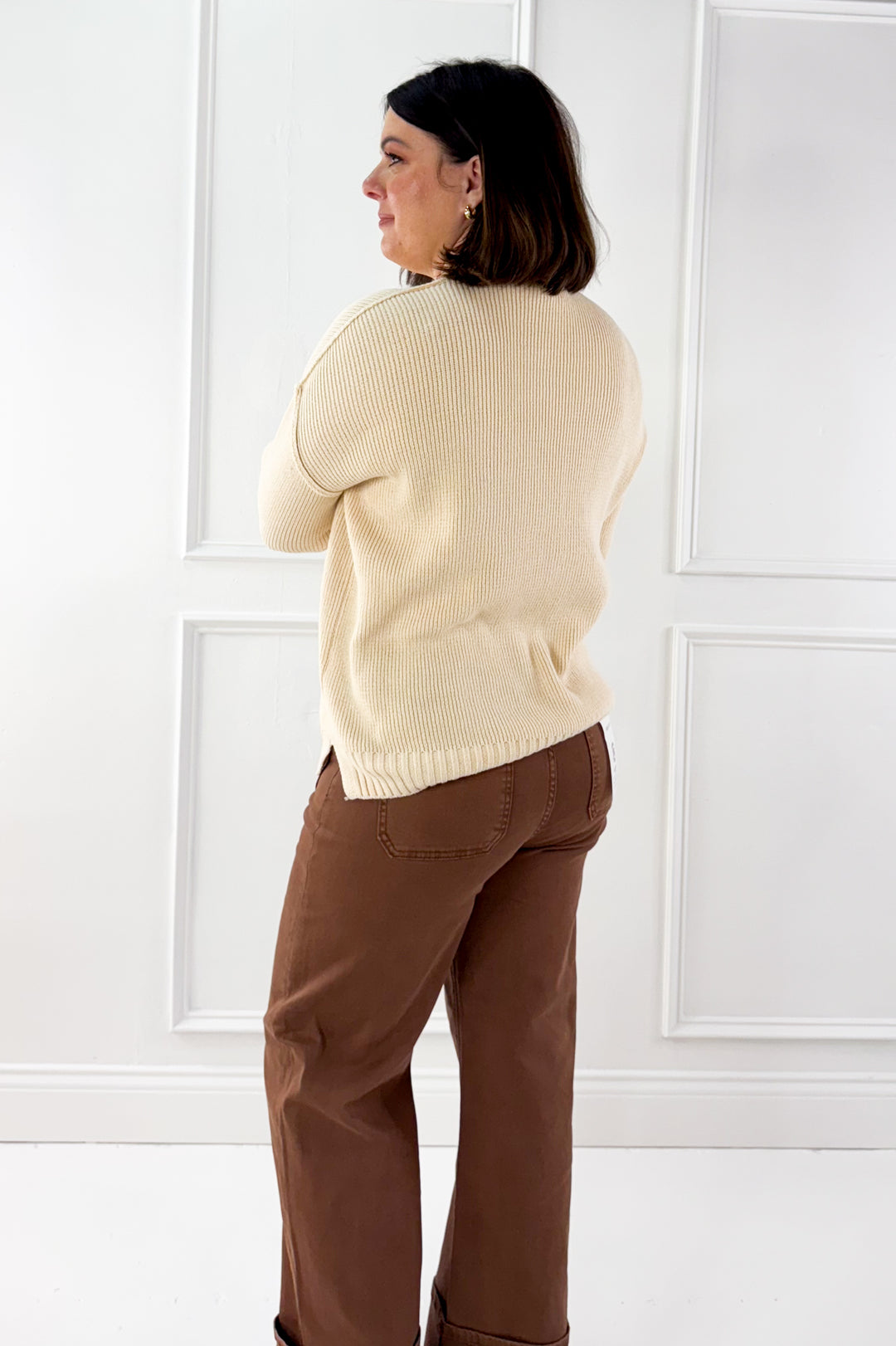 Oversized Ribbed Edge Sweater