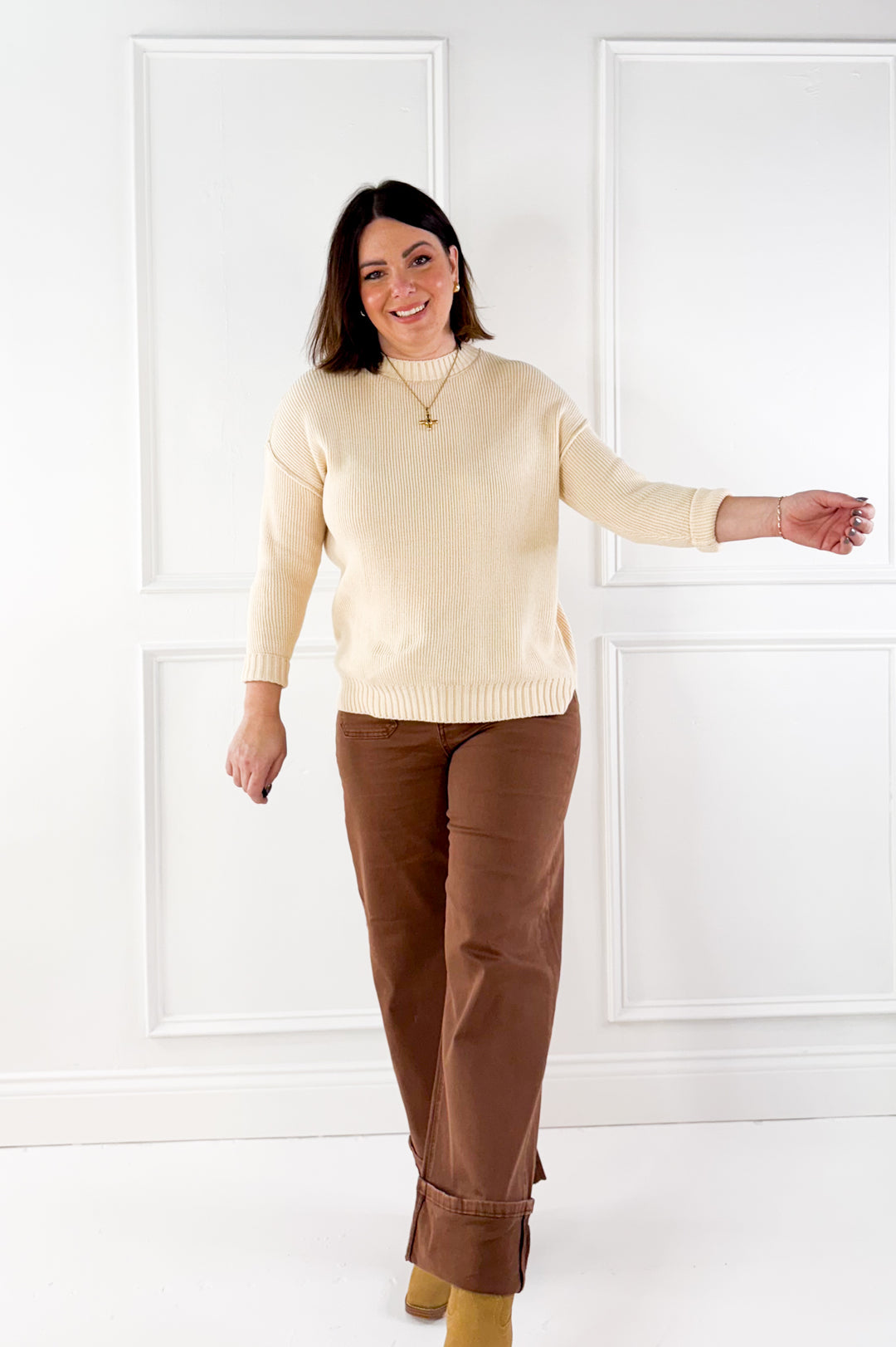 Oversized Ribbed Edge Sweater