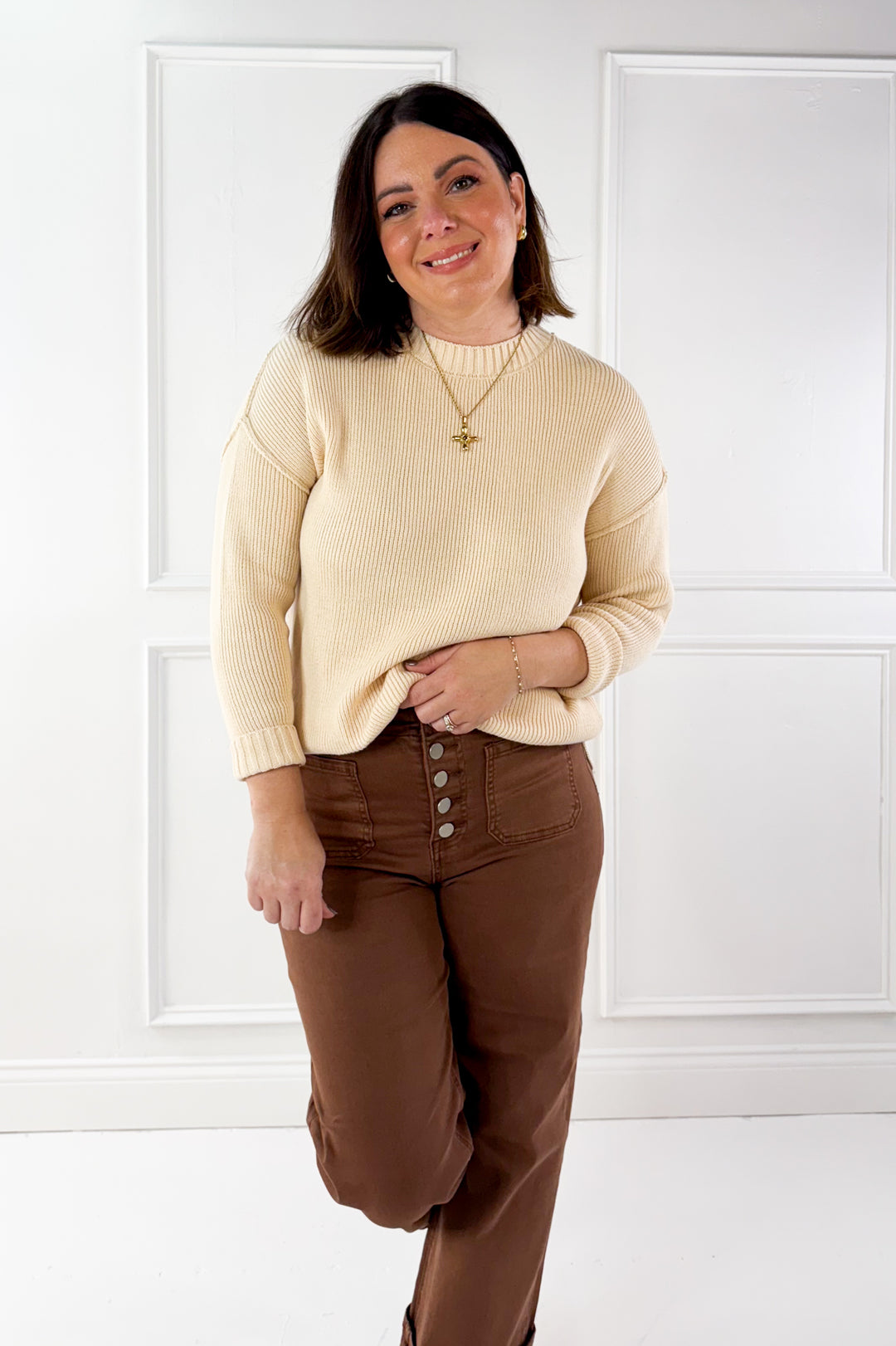 Oversized Ribbed Edge Sweater