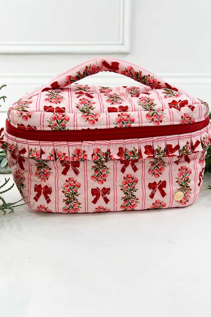 Glam & Go Quilted Cosmetic Bag-Oh So Merry