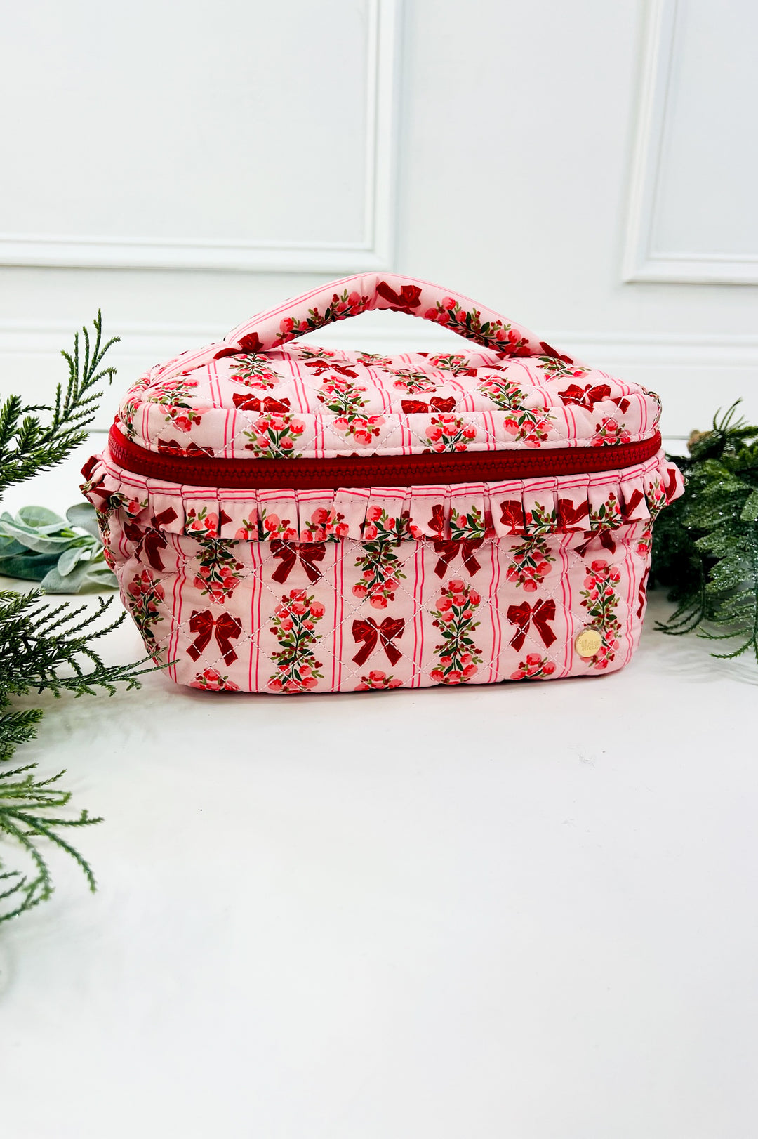 Glam & Go Quilted Cosmetic Bag-Oh So Merry