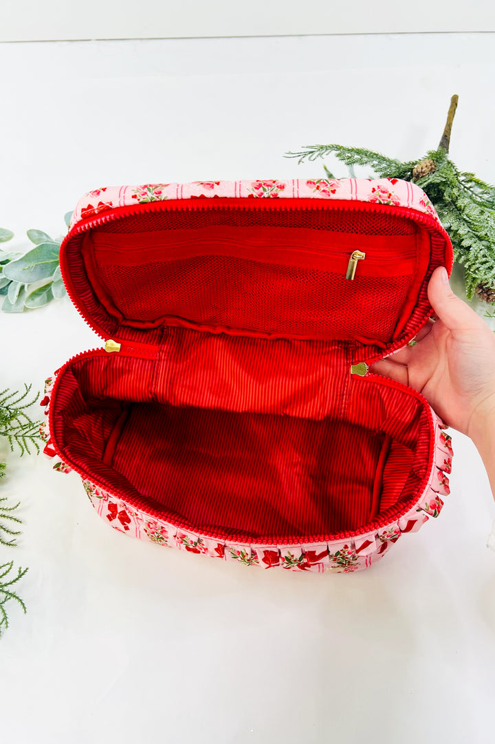 Glam & Go Quilted Cosmetic Bag-Oh So Merry