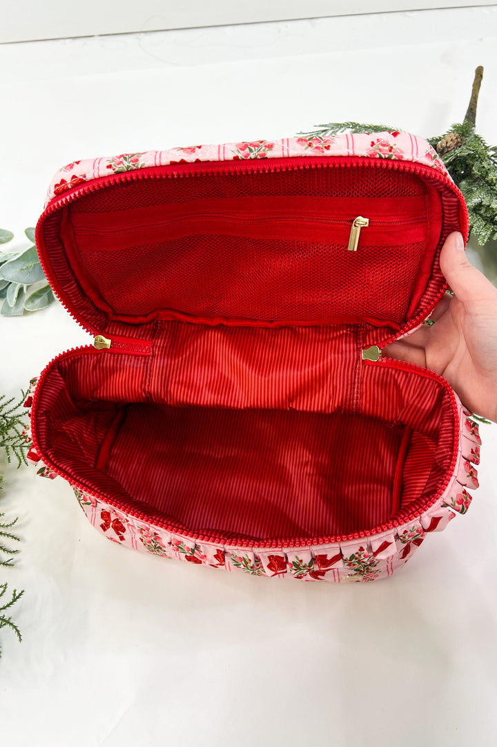 Glam & Go Quilted Cosmetic Bag-Oh So Merry