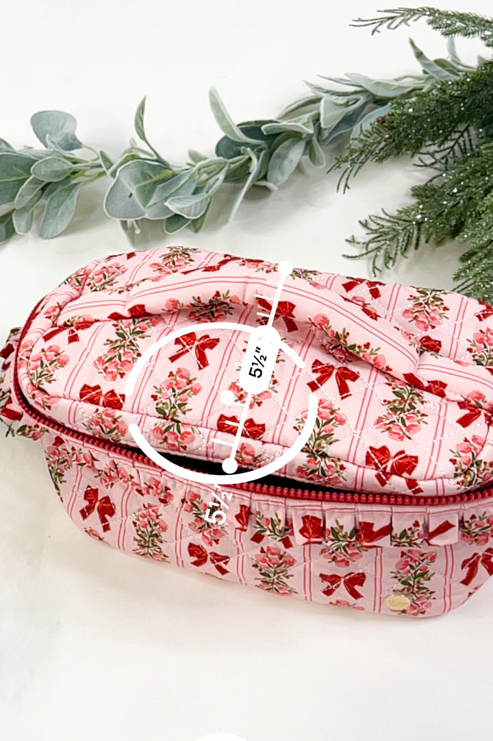 Glam & Go Quilted Cosmetic Bag-Oh So Merry