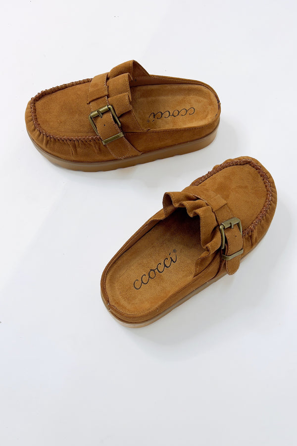 Ruffled Slip-On Moccasin Clog