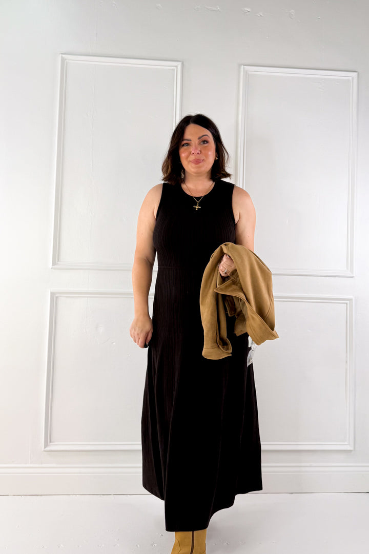 Z Supply Elba Midi Ribbed Sleeveless Sweater Dress