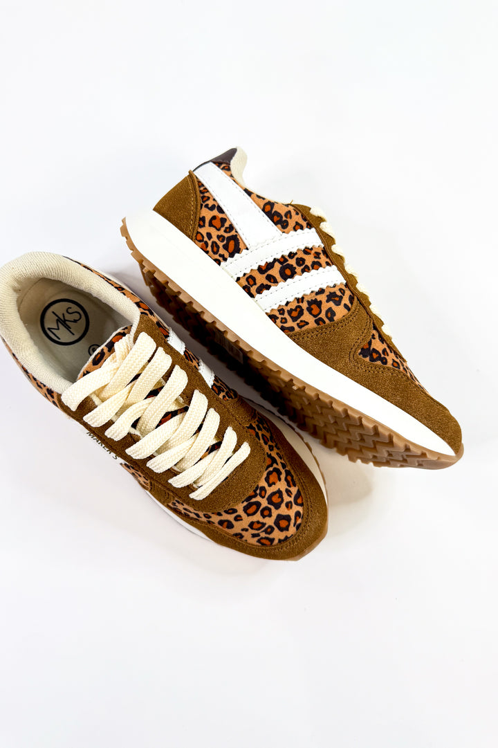Wild Stride Retro Leopard Contrast Sneakers