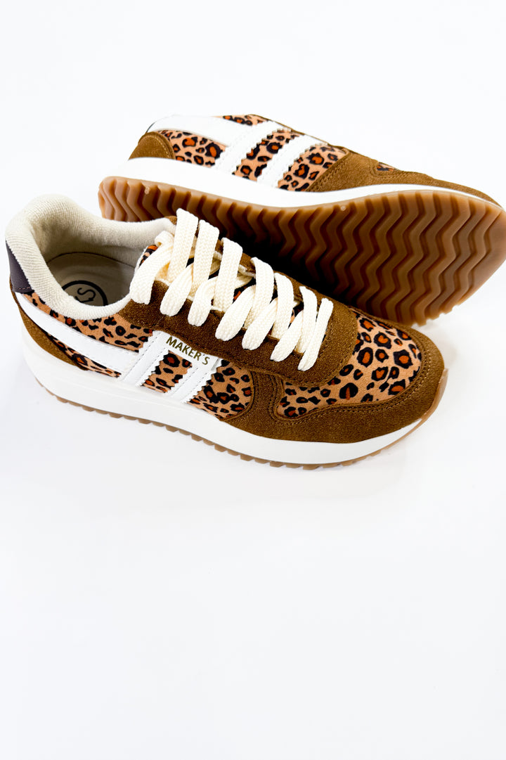Wild Stride Retro Leopard Contrast Sneakers