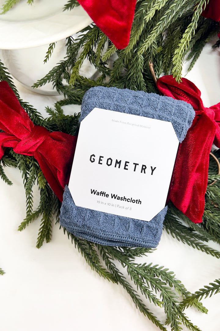 Midnight Blue Waffle Washcloth Set