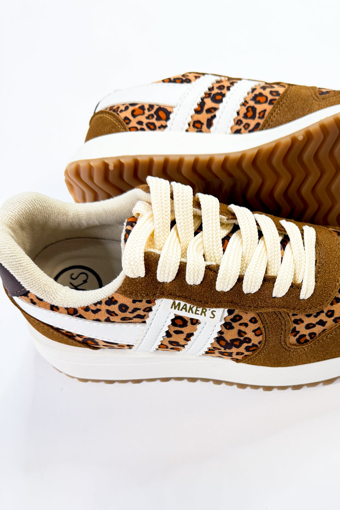 Wild Stride Retro Leopard Contrast Sneakers