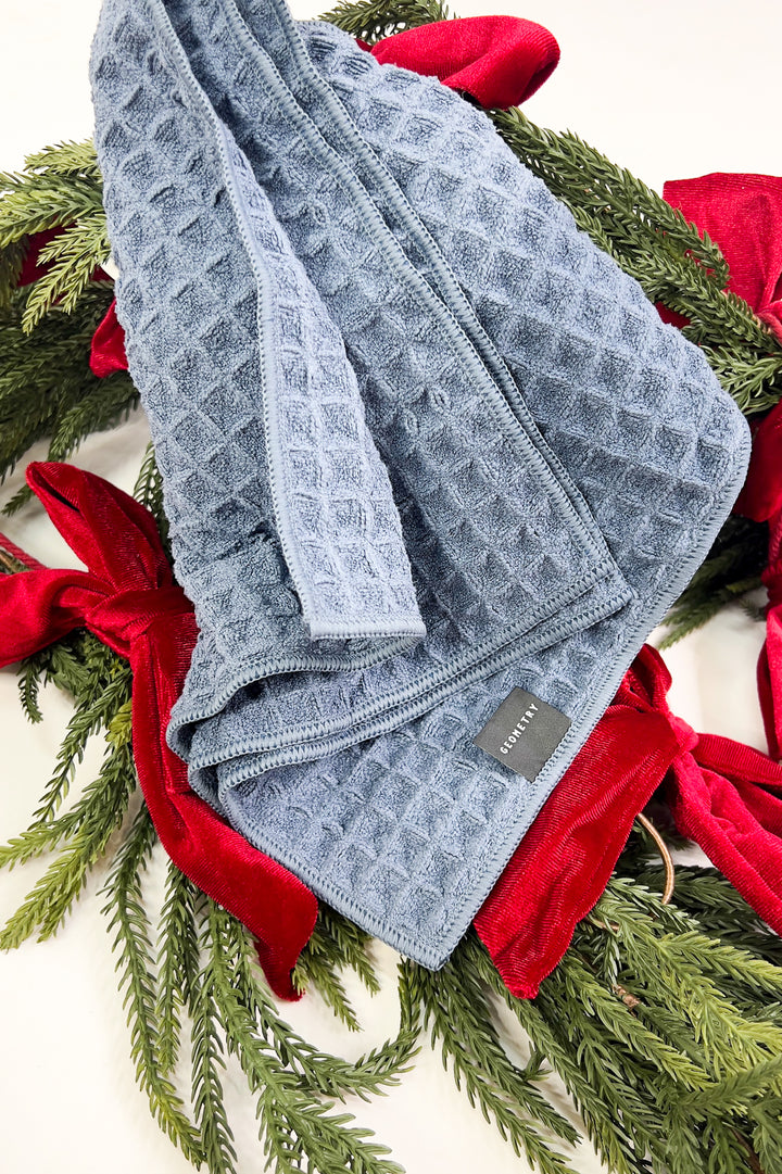 Midnight Blue Waffle Washcloth Set