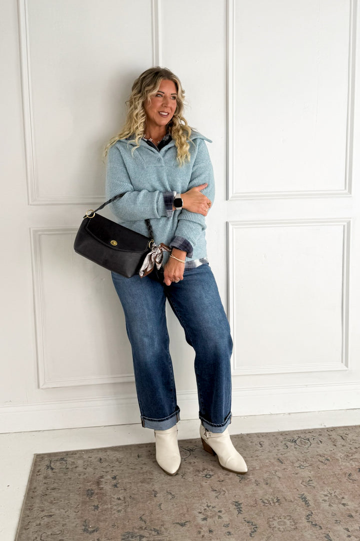 Essential Wool Waffle Knit Pullover Sweater