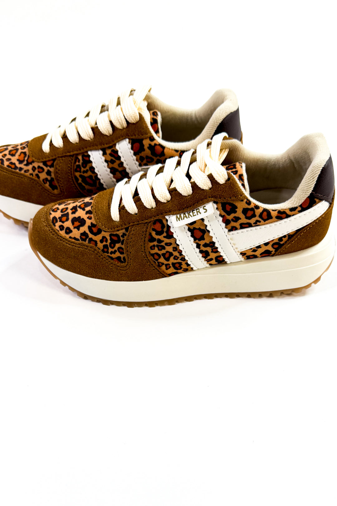 Wild Stride Retro Leopard Contrast Sneakers
