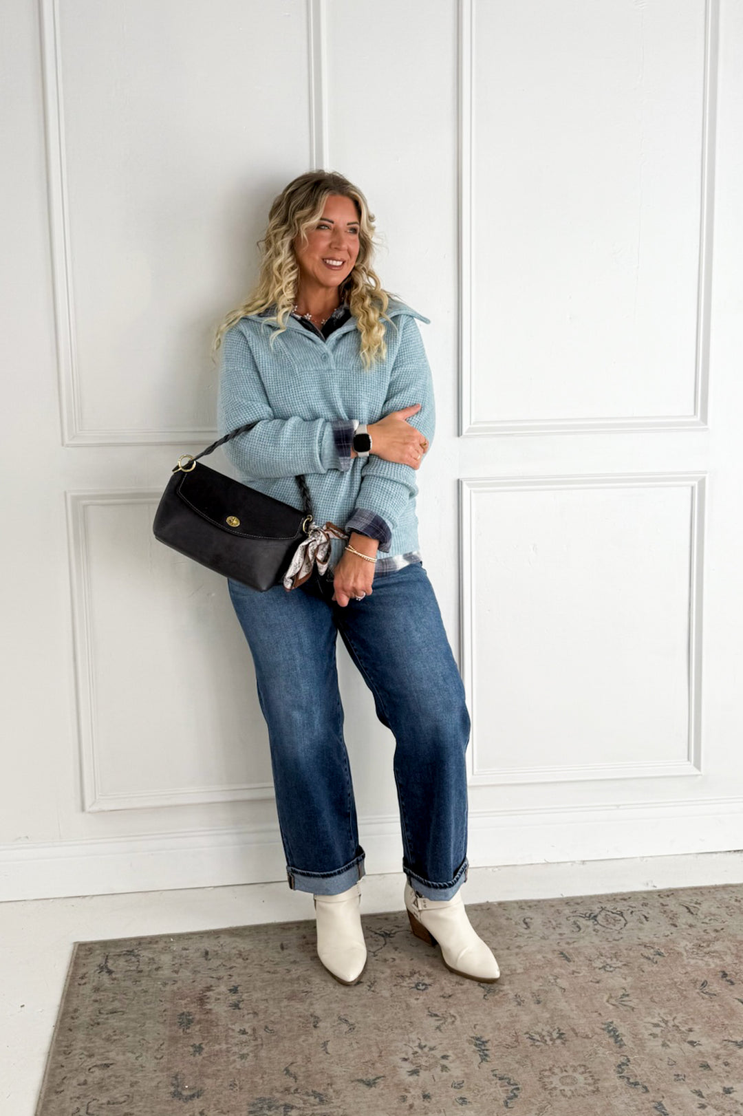 Essential Wool Waffle Knit Pullover Sweater